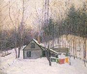 Lilla Cabot Perry A Snowy Monday oil painting on canvas